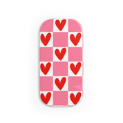 Checkered Hearts- Phone Click-On Grip