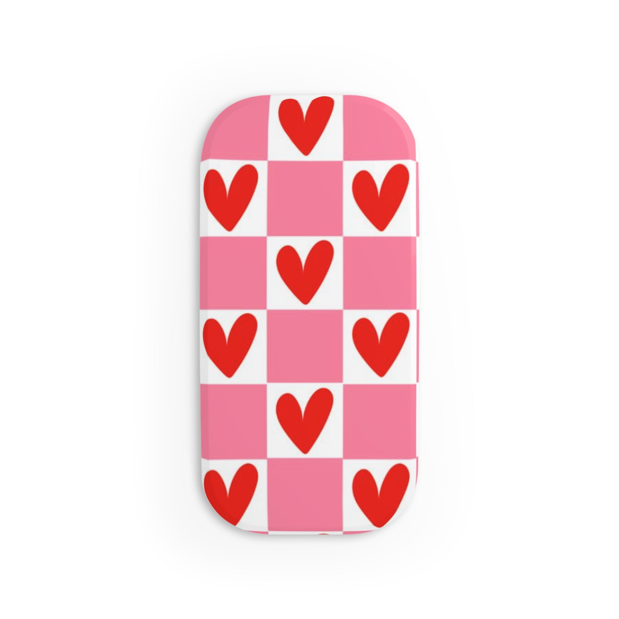 Checkered Hearts- Phone Click-On Grip