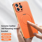 Leather Magnetic Ring Holder  Phone Case