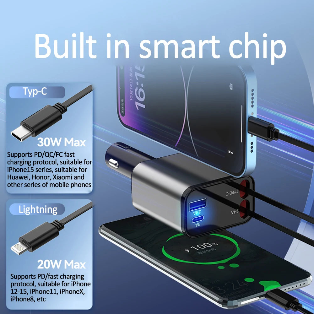 4 in 1 Retractable Charger